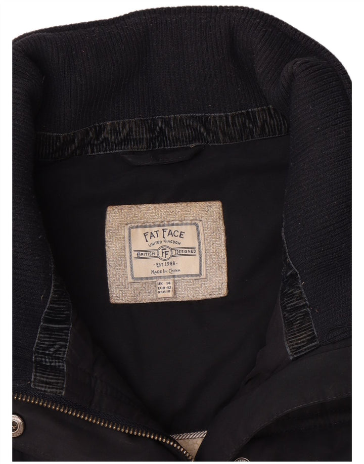 Gilet acolchoado feminino Fat Face UK 14 grande poliéster azul marinho