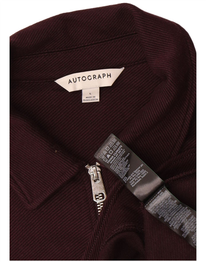 Jaqueta bomber masculina Marks & Spencer Autograph Reino Unido 40 grande algodão cor de vinho