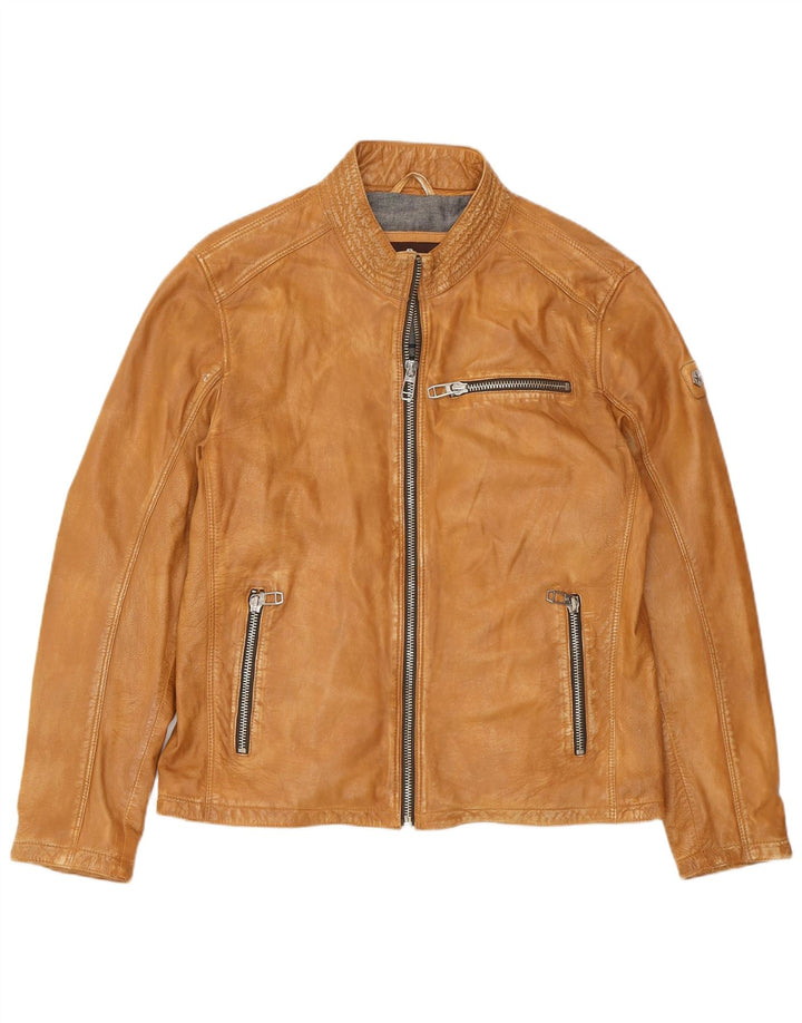 Jaqueta de couro masculina MILESTONE Reino Unido 40 couro bege grande