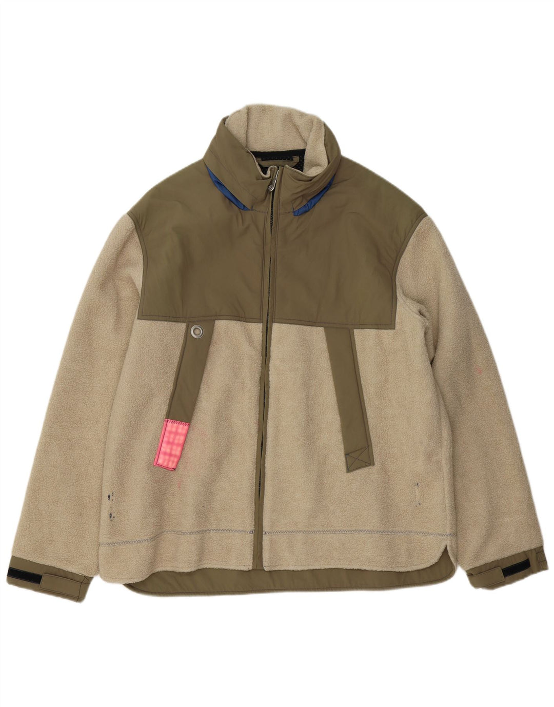 Jaqueta de lã masculina Murphy & Nye UK 44 2XL verde colorblock acrílico