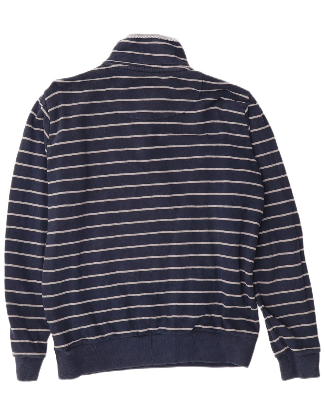 Crew Clothing Mens Moletom Jumper Pequeno Algodão Listrado Azul Marinho