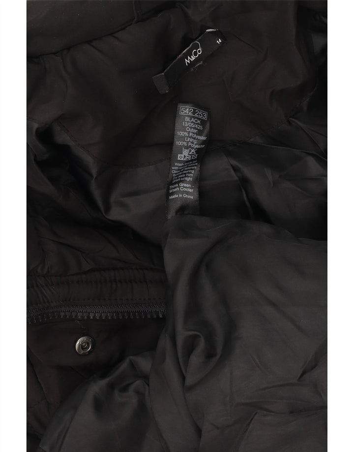 Casaco corta-vento feminino com capuz M&Co UK 14 poliéster preto médio