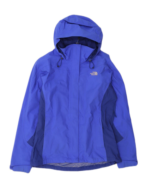 Jaqueta de chuva feminina com capuz The North Face UK 14 bloco colorido azul médio