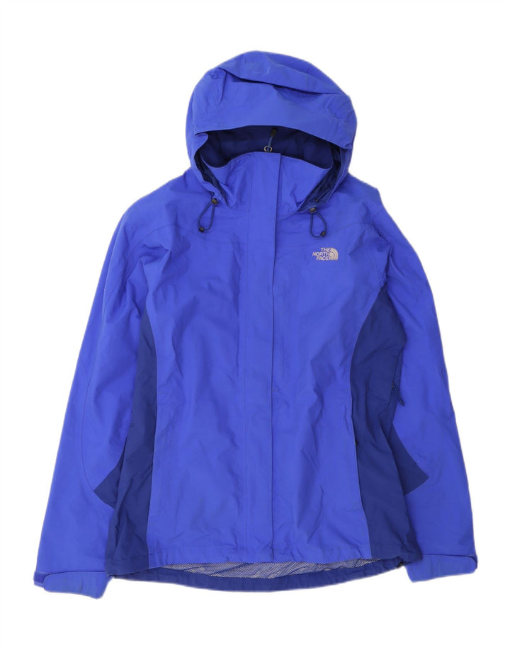 Jaqueta de chuva feminina com capuz The North Face UK 14 bloco colorido azul médio