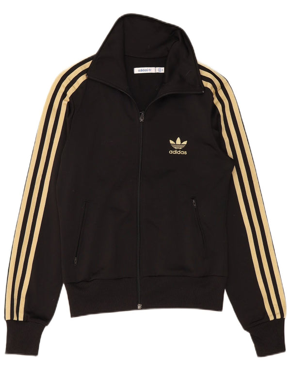 Adidas Womens Tracksuit Top Jacket IT 36 XS Poliéster Preto