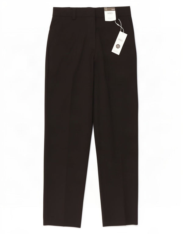 Calça chino feminina de cintura alta Marks & Spencer Reino Unido 12 médio W30 L27 preta