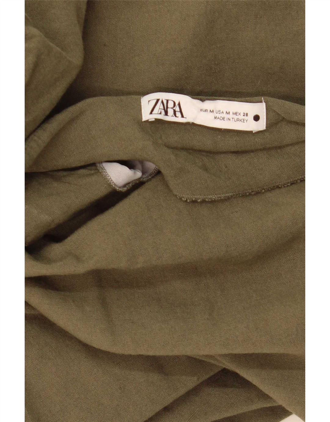 Saia midi feminina Zara médio W28 cáqui