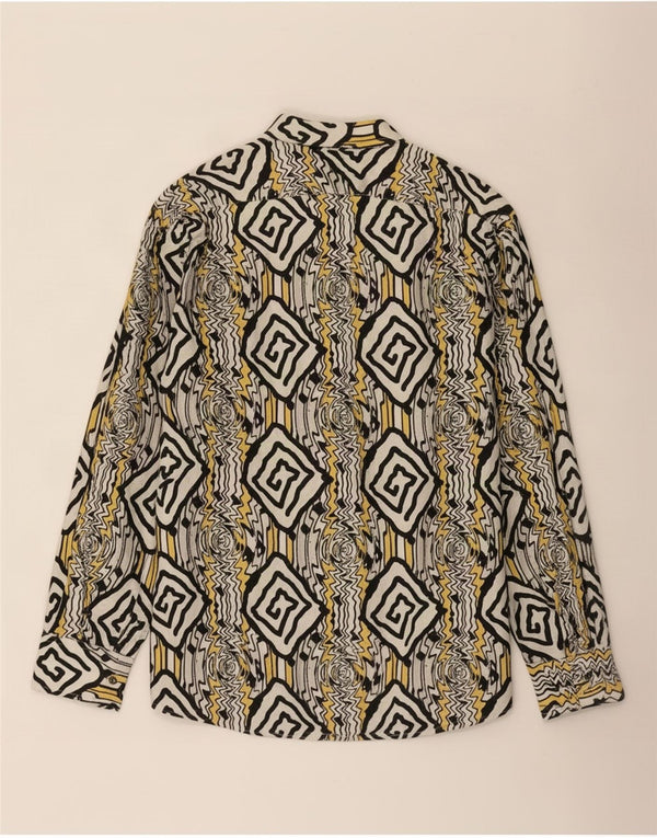 Camisa masculina Woodin grande geométrica multicolorida