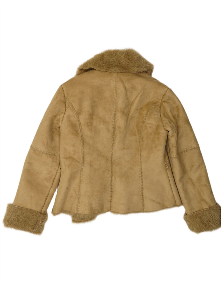 Jaqueta Sherpa feminina Benetton IT 46 grande poliéster verde