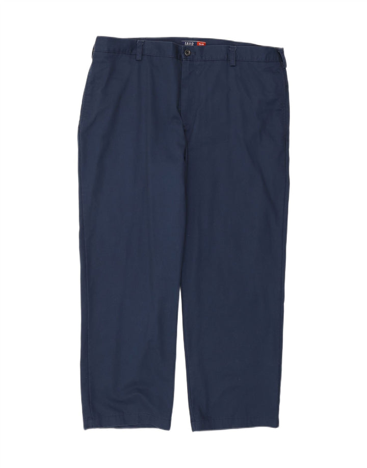 IZOD Mens Classic Straight Chino Trousers W40 L29 Navy Blue Cotton Vintage Izod and Second-Hand Izod from Messina Hembry 