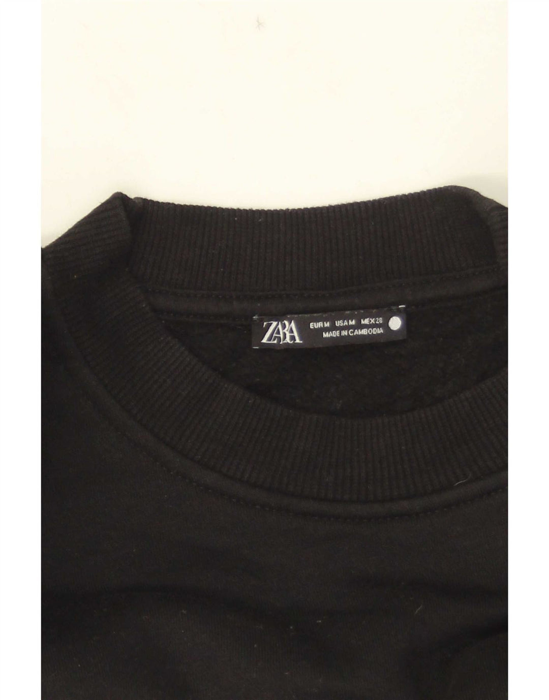 Zara Womens Crop Sweatshirt Jumper Reino Unido 14 Médio Preto