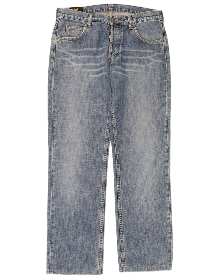 Lee Mens Seattle Straight Jeans W33 L30 Azul Algodão