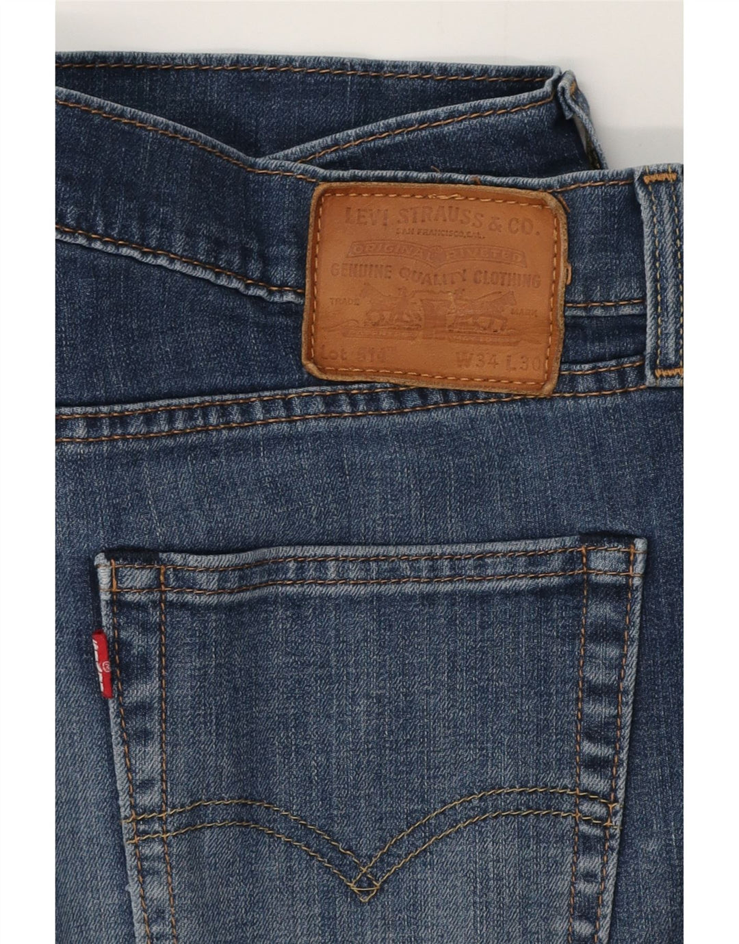 LEVI'S Masculino 514 Straight Jeans W34 L30 Azul Algodão