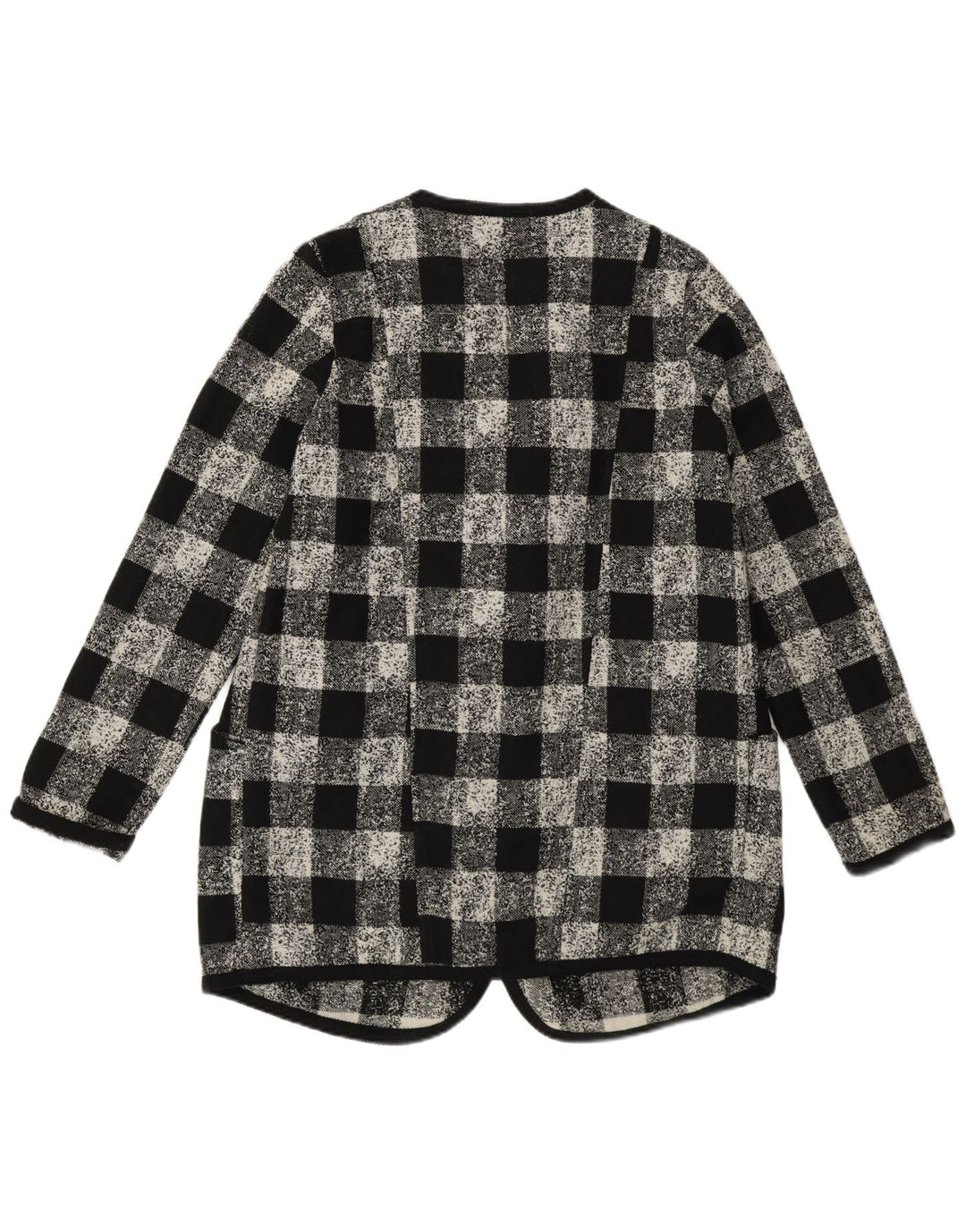 Jaqueta Blazer Oversized Sisley Feminina Reino Unido 6 XS Preto Gingham Acrílico