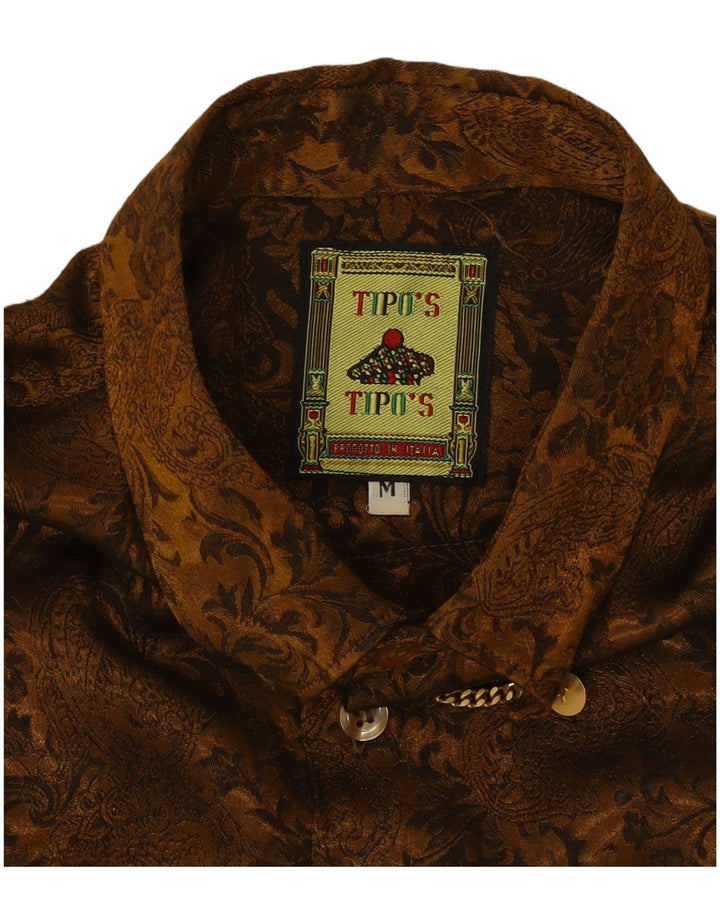 Camisa masculina Tipo'S média marrom paisley viscose