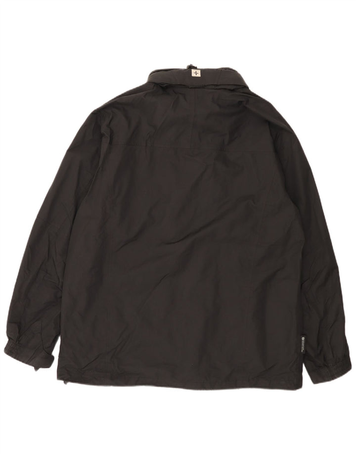 Jaqueta de chuva masculina com capuz Mountain Warehouse UK 38 nylon preto médio