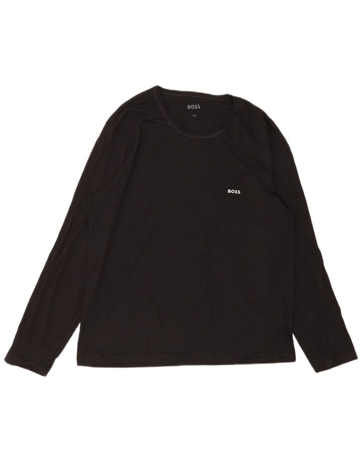 HUGO BOSS Top masculino de manga comprida 2XL algodão preto
