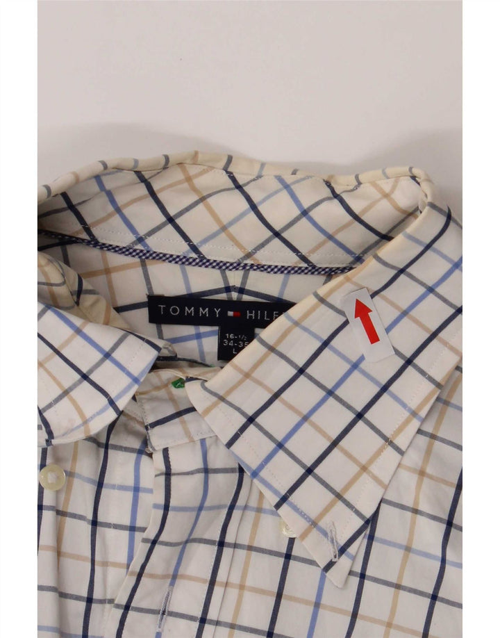 Camisa masculina Tommy Hilfiger tamanho 16 1/2 grande xadrez multicolorido