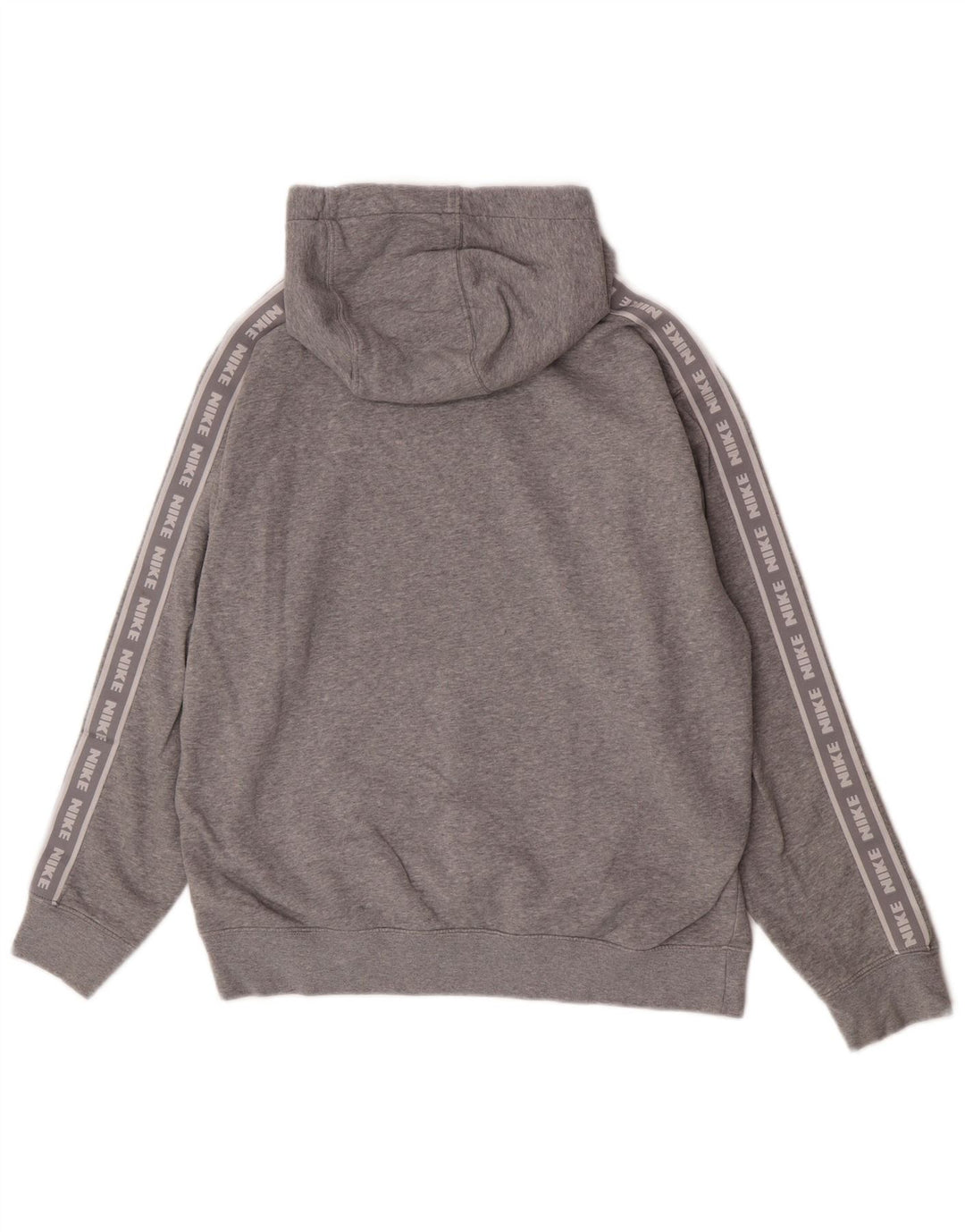 Suéter com capuz gráfico masculino Nike médio cinza algodão manchado