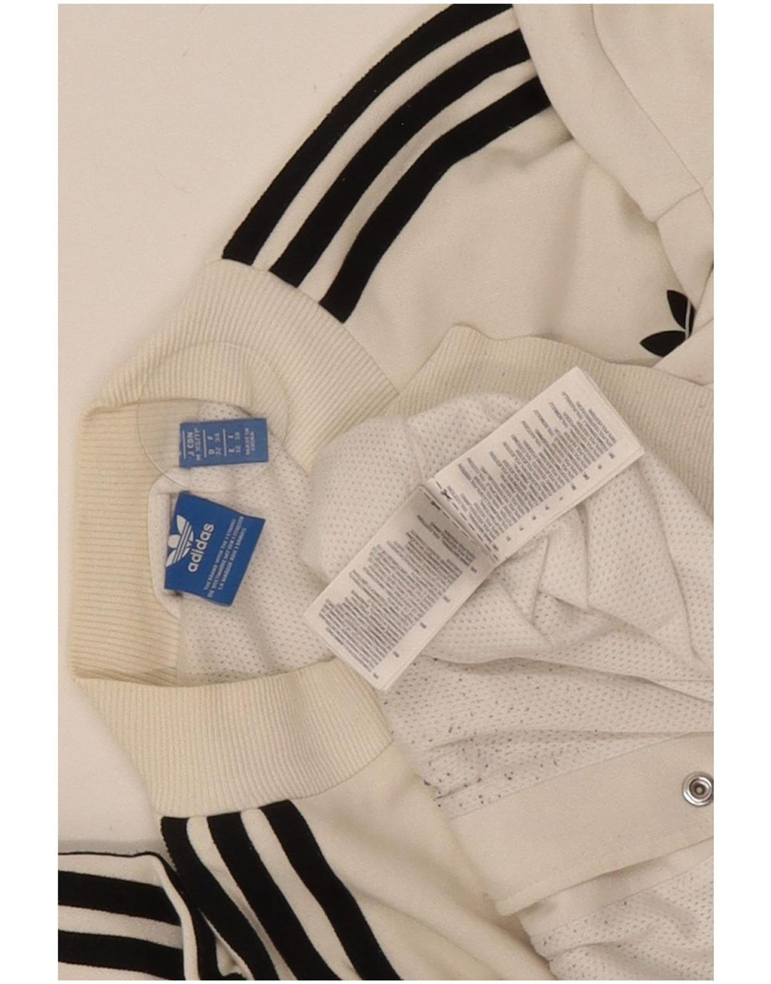 Adidas Womens Oversized Tracksuit Top Jacket UK 6 XS Branco Algodão