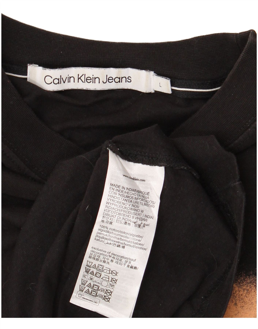 CALVIN KLEIN JEANS Camiseta masculina grande preta tie dye algodão