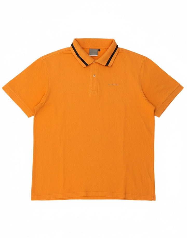 Camisa polo masculina DIADORA XL laranja algodão