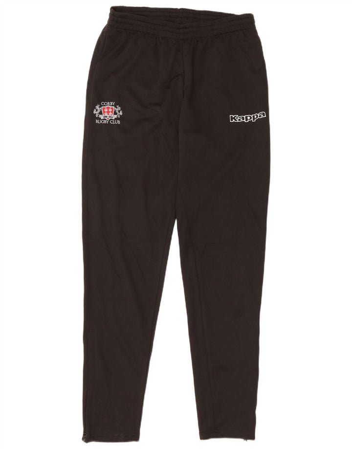 Calça de treino Kappa masculina Corby Rugby Club poliéster preto médio