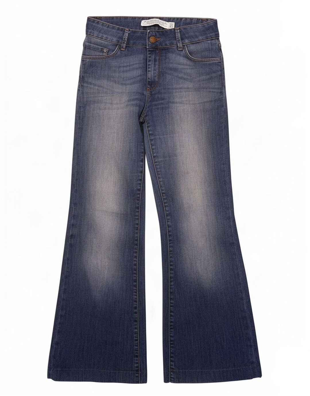 Zara Jeans feminino queimado EU 38 pequeno W28 L30 azul