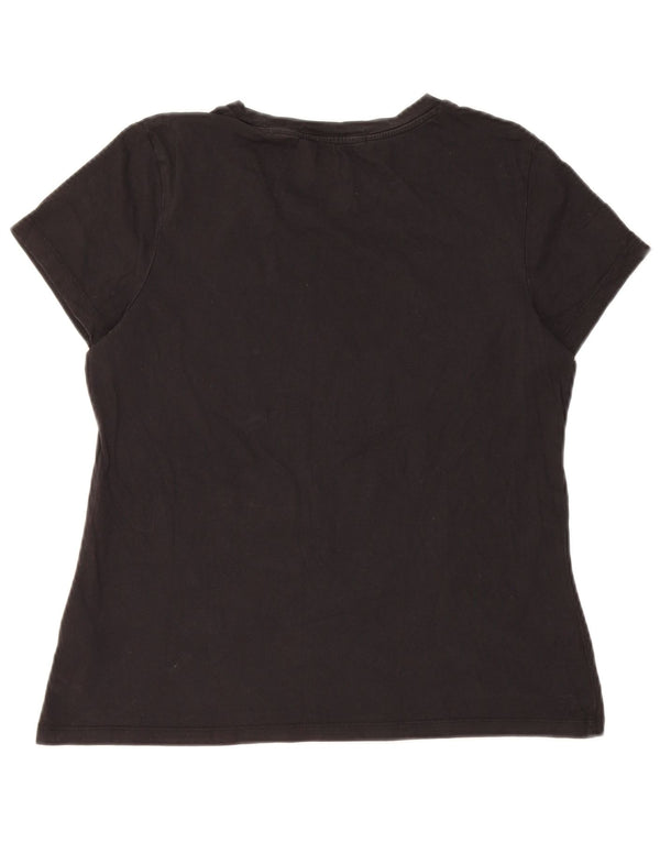 Camiseta feminina Calvin Klein Jeans com estampa gráfica UK 14 grande algodão preto