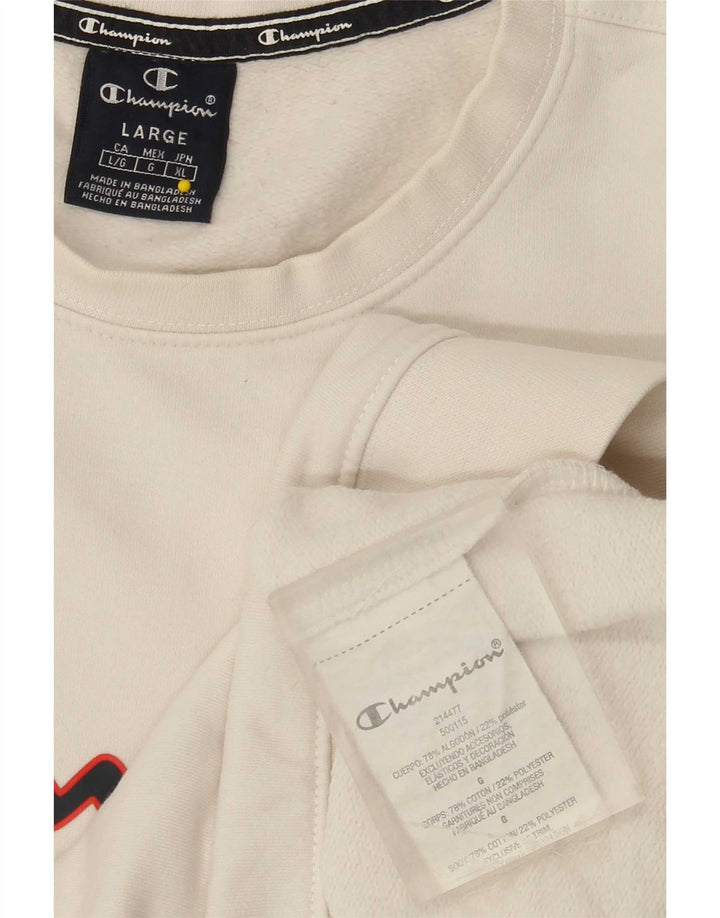Champion moletom gráfico masculino jumper grande algodão branco