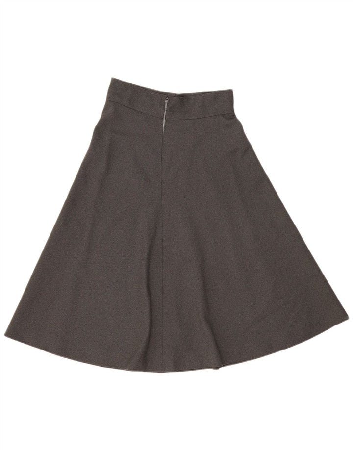 Saia feminina vintage cintura alta linha A W28 cinza médio