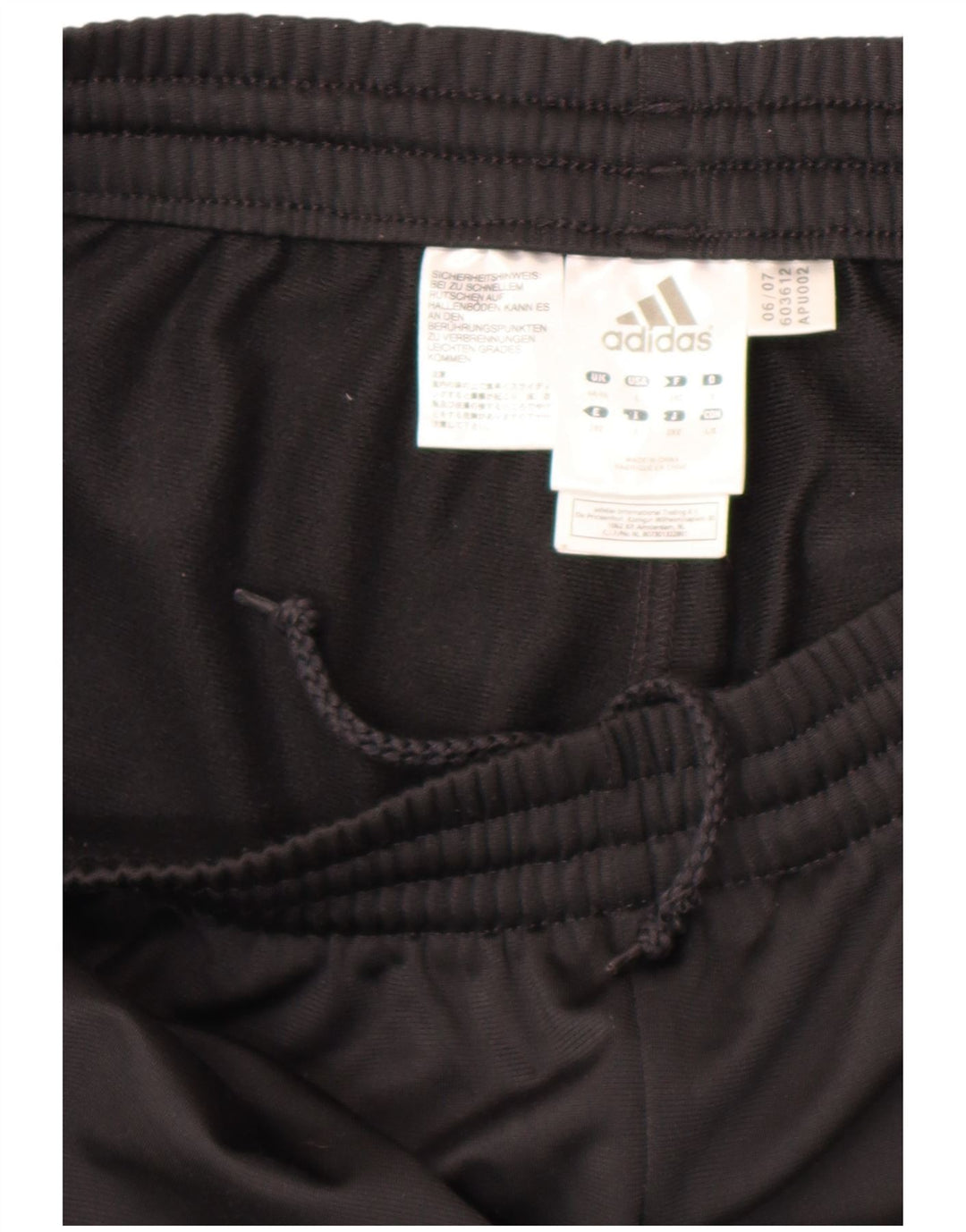 Calça de treino masculina Adidas UK 44/46 grande poliéster preto