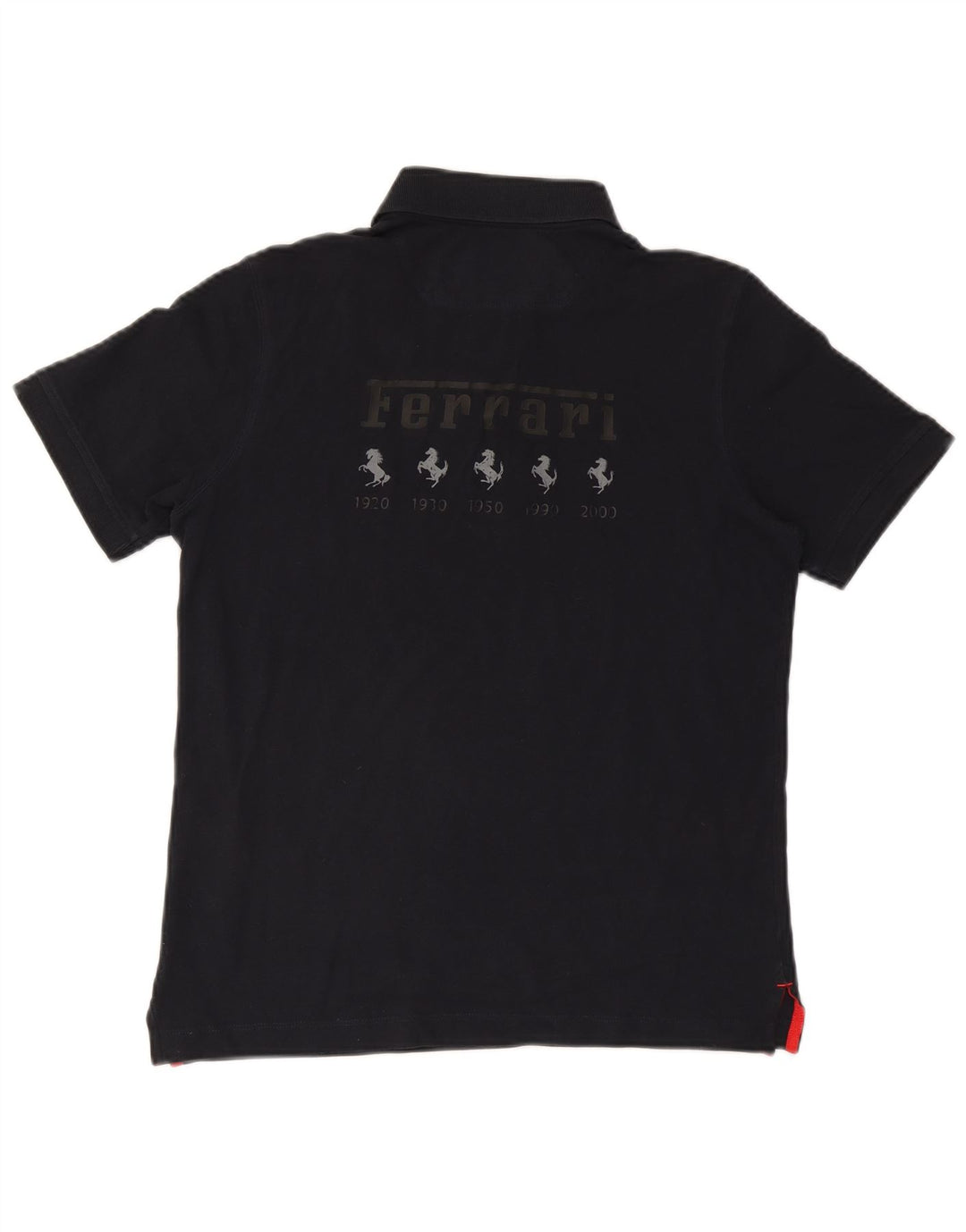 Camisa pólo gráfica masculina Ferrari pequena algodão azul marinho