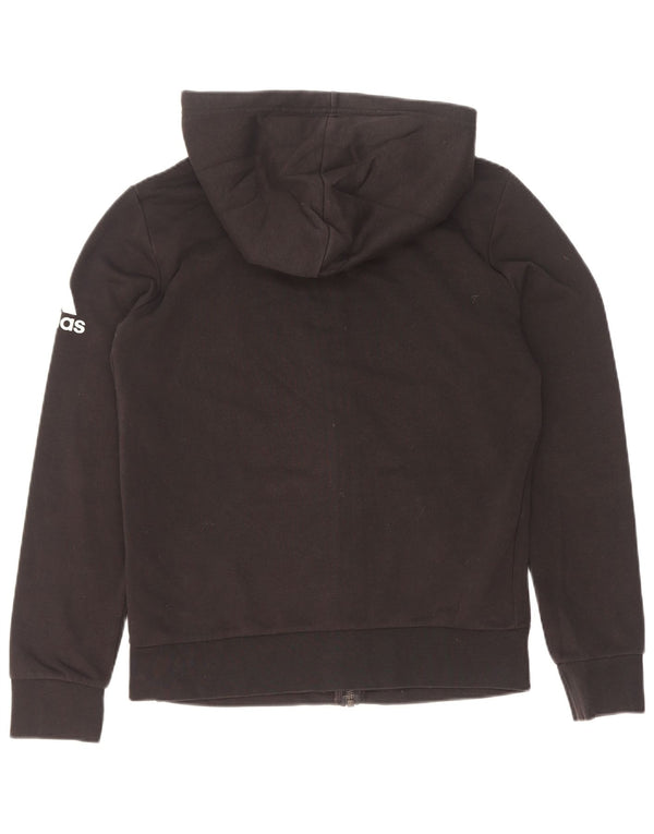 Suéter Adidas Feminino Graphic Zip com Capuz UK 12 Médio Preto