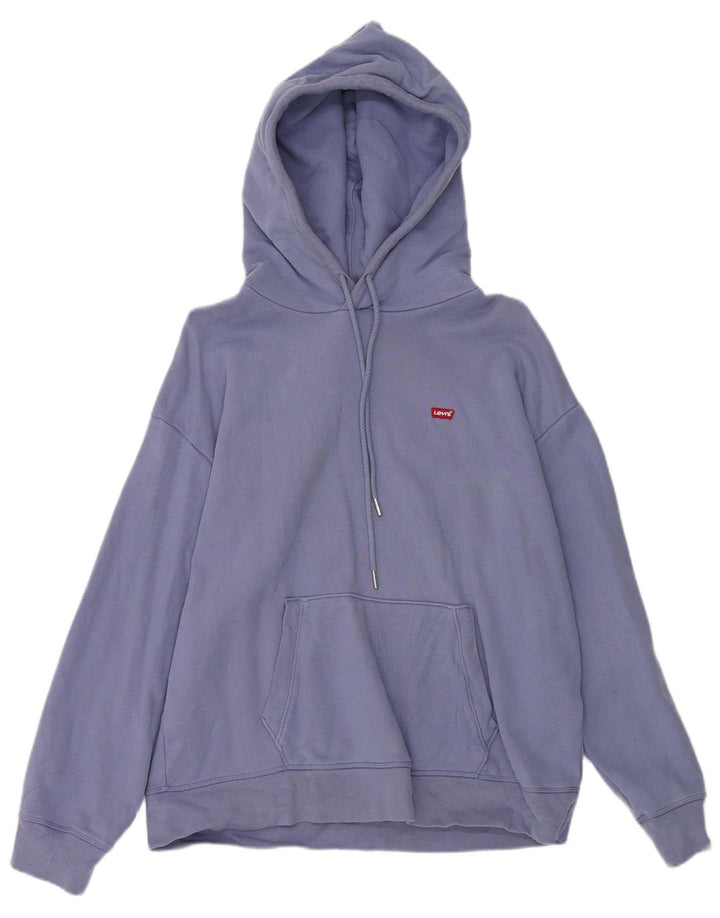 Suéter com capuz feminino LEVI'S UK 16 grande algodão roxo