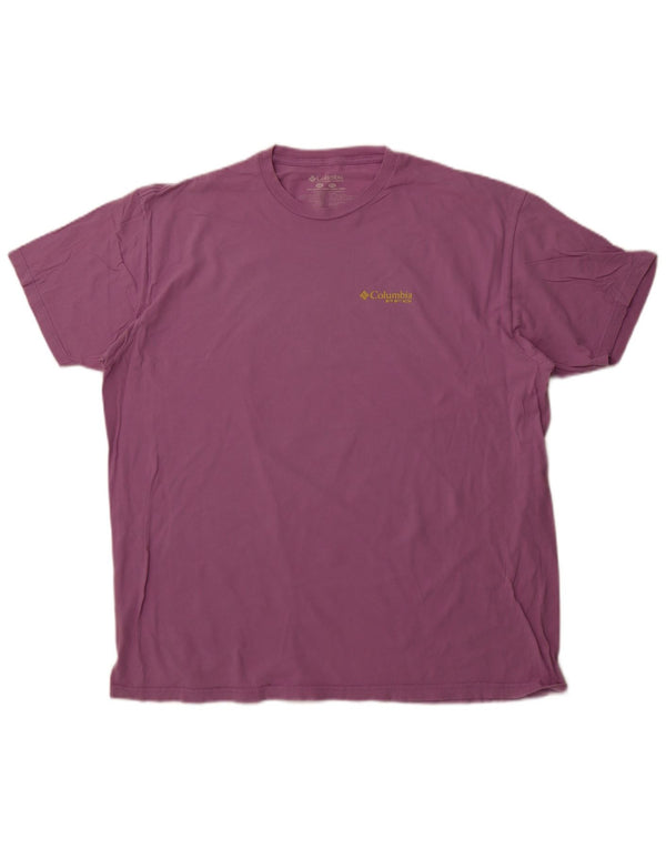Camiseta gráfica masculina COLUMBIA Top 2XL algodão roxo