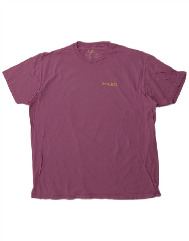 Camiseta gráfica masculina COLUMBIA Top 2XL algodão roxo