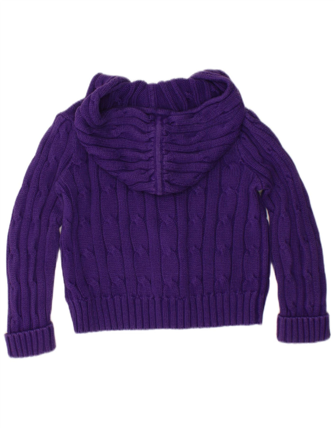 Suéter cardigã com capuz para bebês meninas RALPH LAUREN 12-18 meses algodão roxo