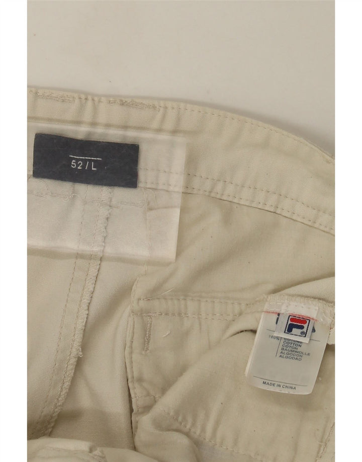 Fila Mens Cargo Shorts Grande W34 Off White Algodão