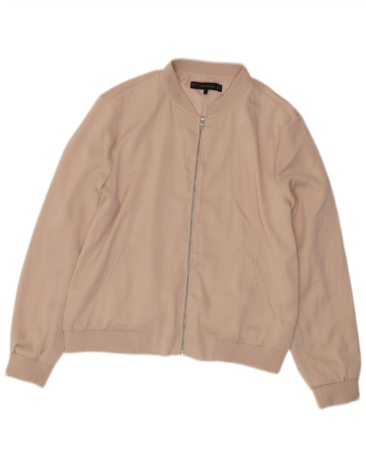 Jaqueta bomber feminina ZARA UK 18 XL rosa poliéster