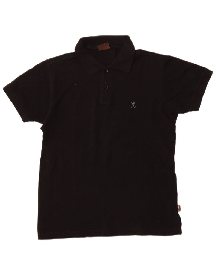 Camisa polo masculina RIFLE pequena de algodão preto