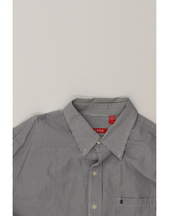 IZOD Mens Shirt Large Blue Pinstripe Cotton Vintage Izod and Second-Hand Izod from Messina Hembry 