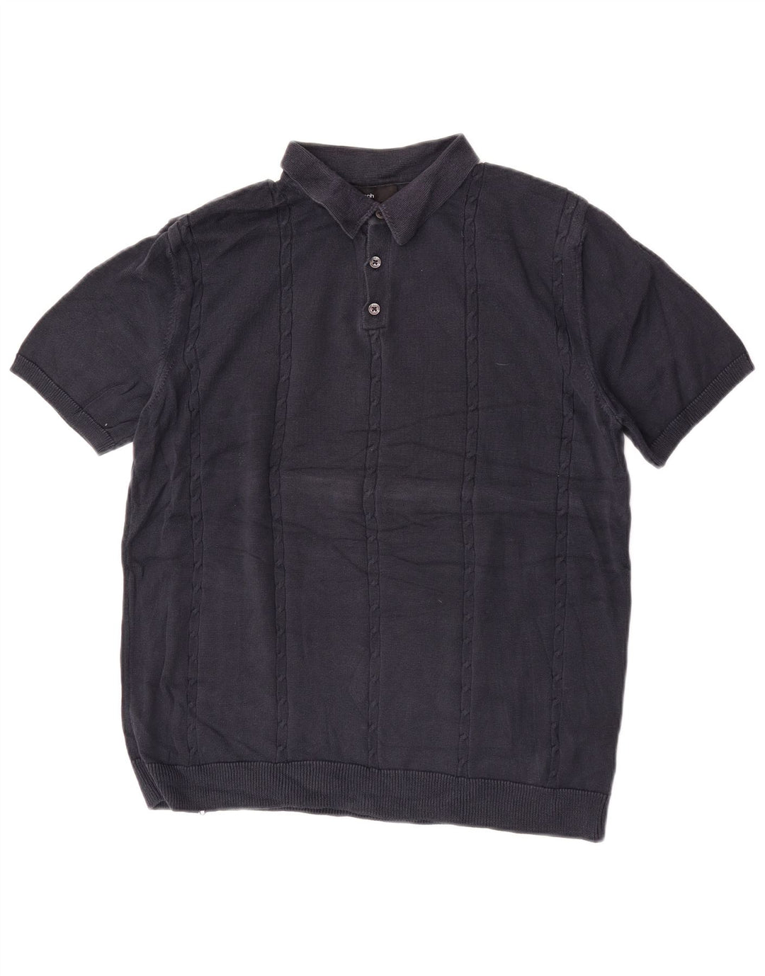 Suéter masculino Marks & Spencer Autograph com gola polo azul marinho médio