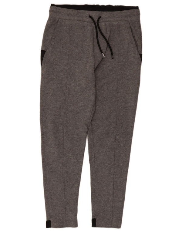 Zara Mens Crop Tracksuit Calças Pequenas Cinza Colourblock Poliéster