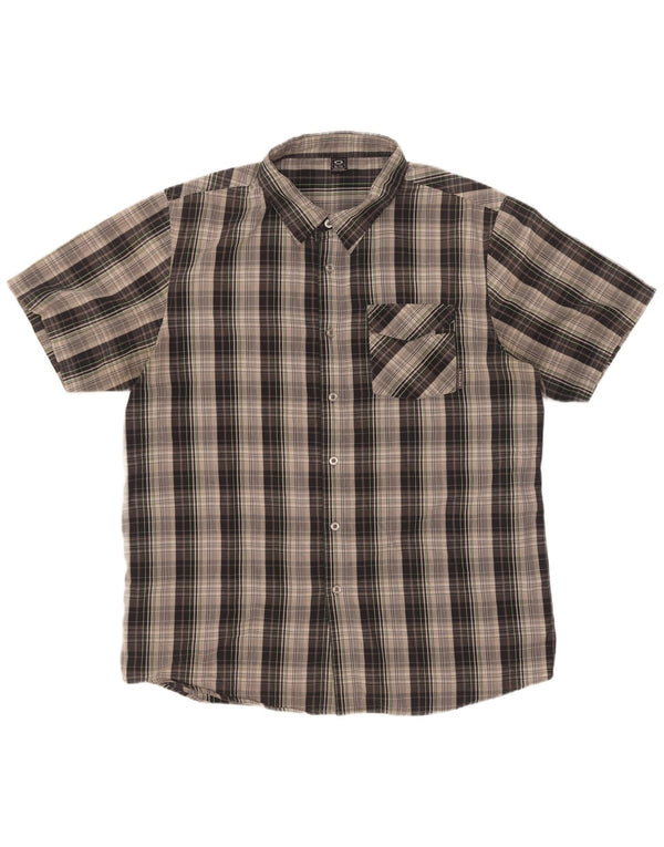 Camisa masculina de manga curta Oakley XL cinza xadrez