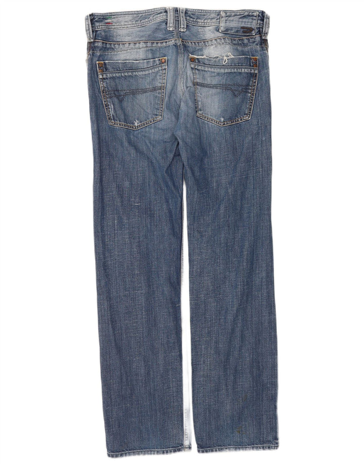 Diesel Mens Timmen Straight Jeans W33 L34 Azul Algodão
