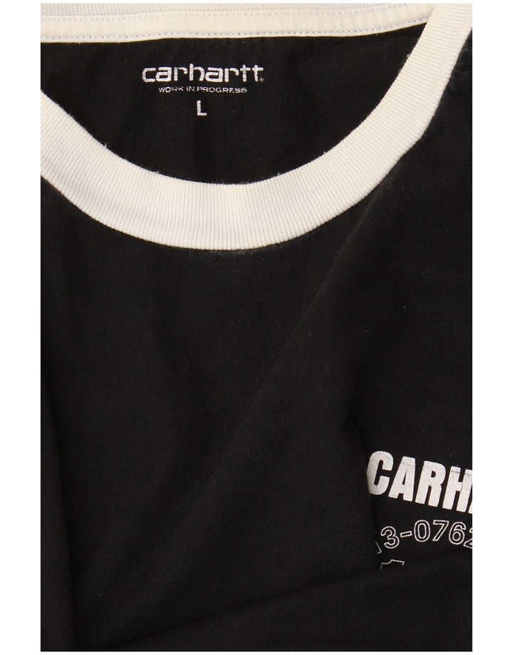 Top gráfico masculino CARHARTT manga comprida listrado preto grande