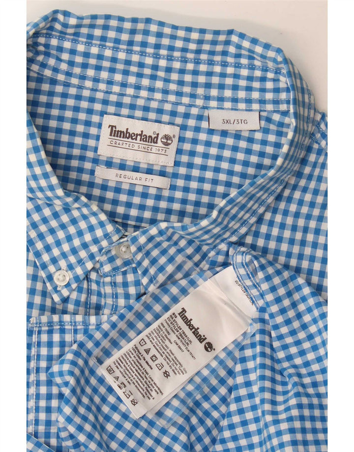 Camisa masculina Regular Fit Timberland 3XL algodão guingão azul