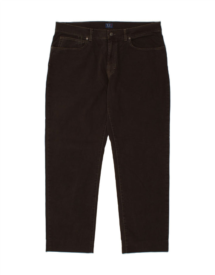 TRUSSARDI Mens Straight Casual Trousers W38 L30 Brown Cotton Vintage Trussardi and Second-Hand Trussardi from Messina Hembry 