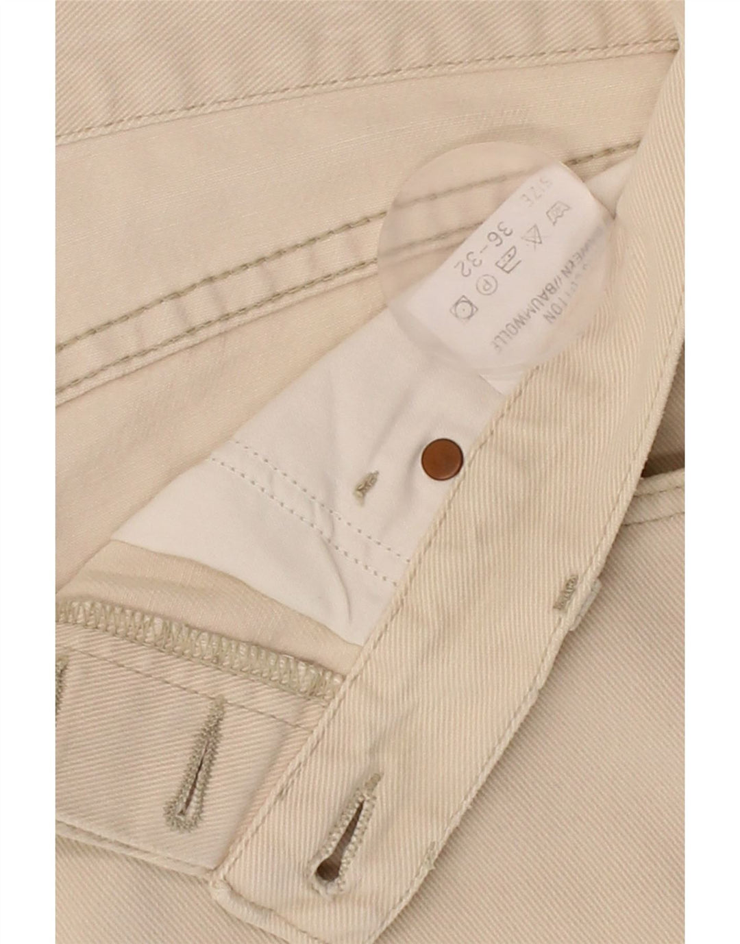 LEE Mens Straight Casual Trousers W36 L32 Off White Cotton Vintage Lee and Second-Hand Lee from Messina Hembry 